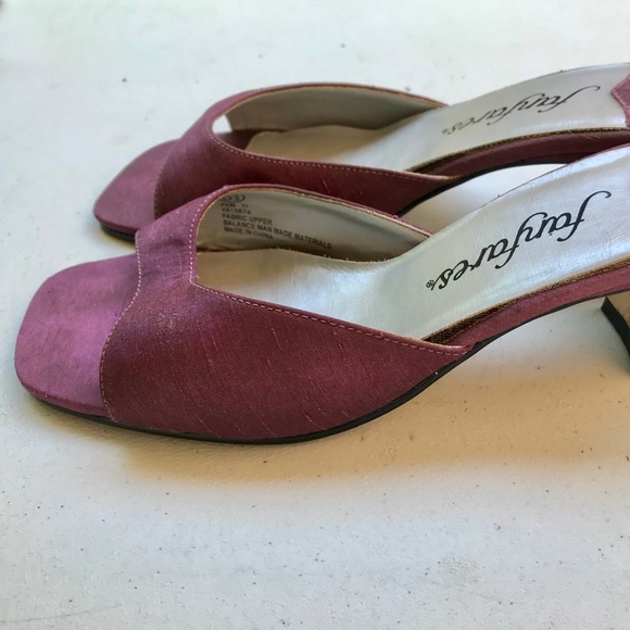 Fanfares Purple Open-Toe Heels Size 6.5 - Picture 6 of 9